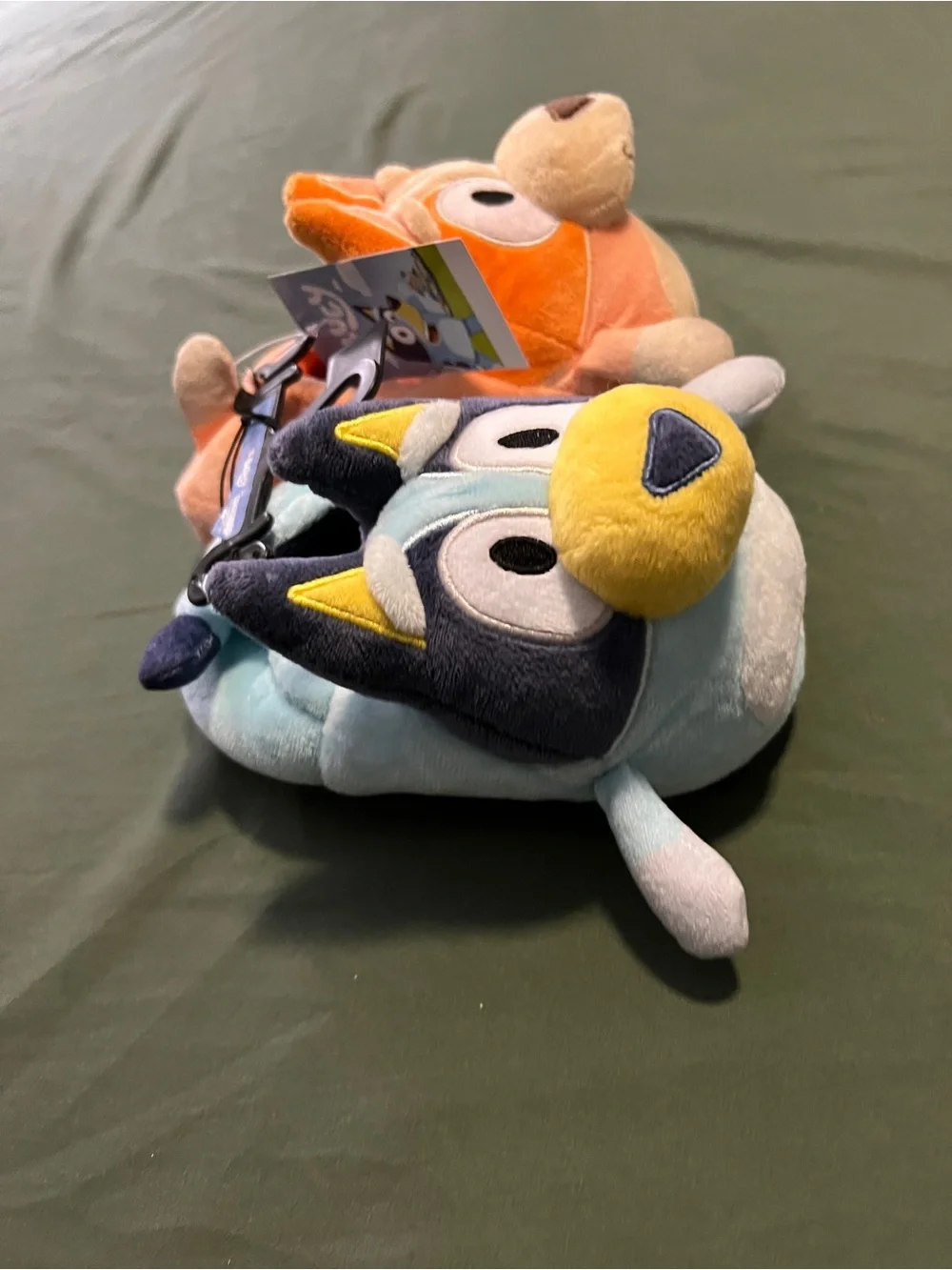 Kids Plush Bluey Slippers in Blue and Orange Size 11/12